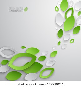 Green leaves abstract background. Vector illustration.