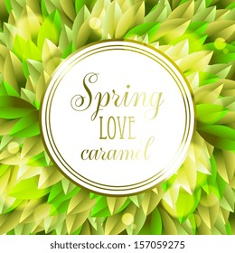 Green leaves abstract background. Vector illustration.