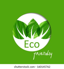 Green leaves abstract background. Vector illustration. Eco friendly 