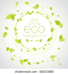 Green leaves abstract background. Vector illustration.