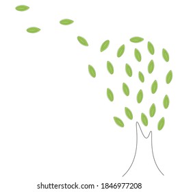 Green leaves abstract background. Vector illustration