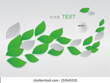 Green leaves abstract background. Vector illustration.