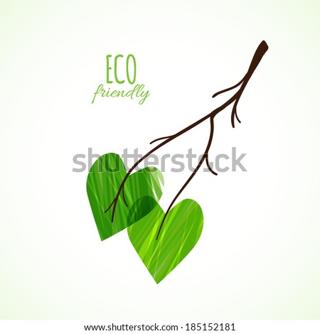 Green leaves abstract background. Vector illustration. Eco friendly 