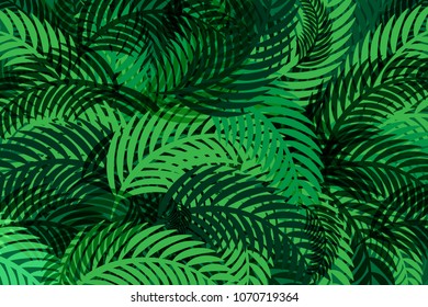 Green leaves abstract pattern vector background design.