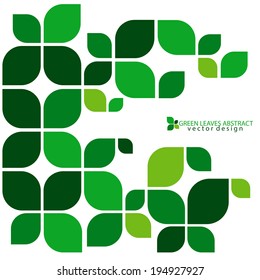 Green leaves abstract vector design