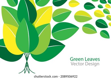 Green leaves abstract vector design