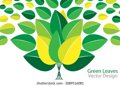 Green leaves abstract vector design