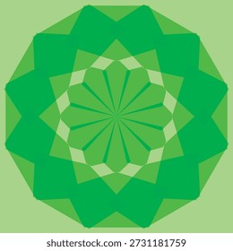 Green Leaves Arranged in a Circular background design 