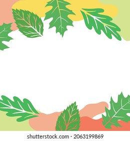 Green leaves autumn illustration vector background