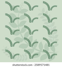 Green leaves with a green background.