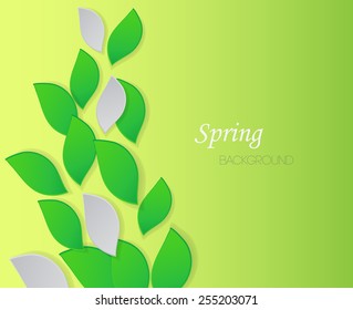 Green leaves background. Abstract spring background with green leaves