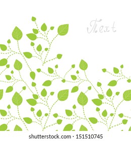 Green leaves background - card design