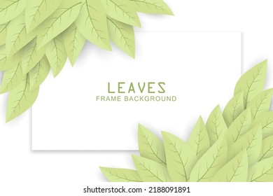 Green leaves background with copy space