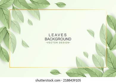 Green leaves background with copy space