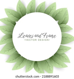 Green leaves background with copy space