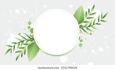 green leaves background with copyspace