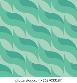 Green leaves background design. Nature ornament seamless pattern. Abstract geometric mosaic. Foliage green color backdrop. Vector illustration.