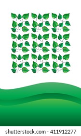 Green leaves background. Eco concept. Spring leaves template. Vector Illustration. For Art, Print, Web design. World environment day Template design. Ecology