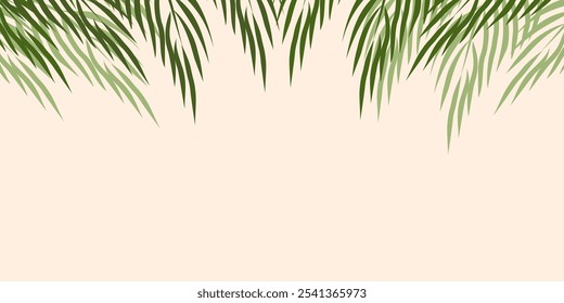 
green leaves background in flat style. palm leaves. nature theme background, leaf vector illustration. can be used for lifestyle and educational needs.