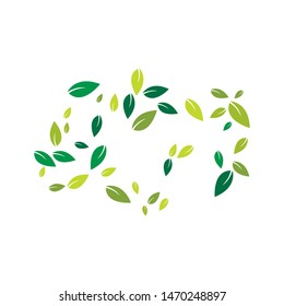 Green leaves background ilustration template
