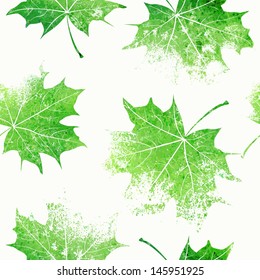 Green leaves background. Seamless pattern.