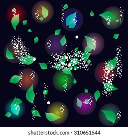Green leaves background. Stock vector illustration