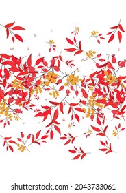 Green Leaves Background White Vector. Leaf School Texture. Red Herb Nature. Material Design. Foliage Decorative.