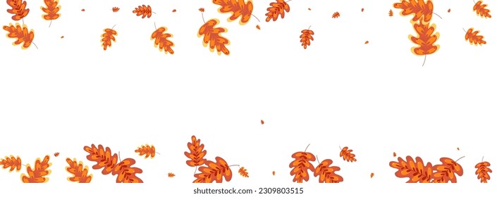Grüner Blätterhintergrund, weißer Vektorgrafik. Pflanzendesign. Gelber Eiche. Landschaftsbild-Illustration. Orangefarbene Korngrenze.