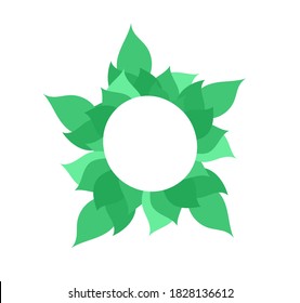 Green leaves banner vector isolated 