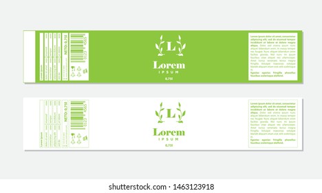 green leaves, bottle label template 