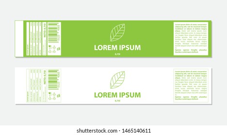 green leaves, bottle label template 