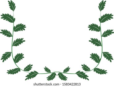 Green leaves and branch design frame