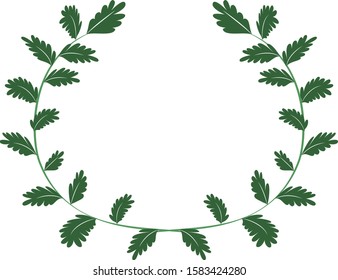 Green leaves and branch design frame
