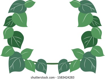 Green leaves and branch design frame