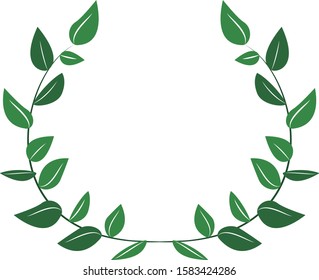 Green leaves and branch design frame
