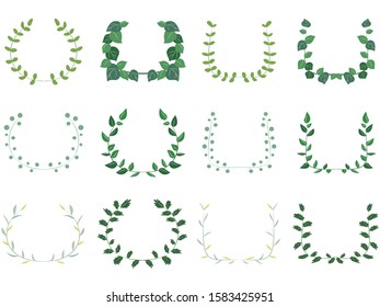 Green leaves and branch design frame