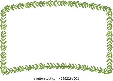 Grüne Blätter Branch Square Frame LorLorrel mit horizontalen Vintage Rahmen Blumenrahmen BlumenBlumenrahmen Botanische Branchen ornate Elements Design Rand Button-Dekoration einzeln 