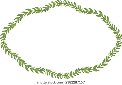 Green leaves Branch Square Frame leaf laurel wreath horizontal vintage frames flower floral border Botanical Branches ornate Elements design border badge decoration isolated 