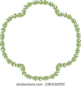 Green leaves Branch Square Frame leaf laurel wreath horizontal vintage frames flower floral border Botanical Branches ornate Elements design border badge decoration isolated