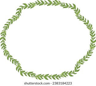 Green leaves Branch Square Frame leaf laurel wreath horizontal vintage frames flower floral border Botanical Branches ornate Elements design border badge decoration isolated 