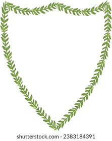Green leaves Branch Square Frame leaf laurel wreath horizontal vintage frames flower floral border Botanical Branches ornate Elements design border badge decoration isolated 