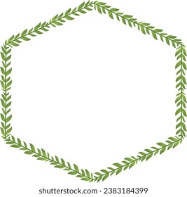 Green leaves Branch Square Frame leaf laurel wreath horizontal vintage frames flower floral border Botanical Branches ornate Elements design border badge decoration isolated 