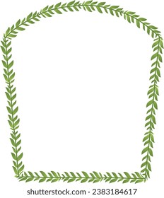 Green leaves Branch Square Frame leaf laurel wreath horizontal vintage frames flower floral border Botanical Branches ornate Elements design border badge decoration isolated
