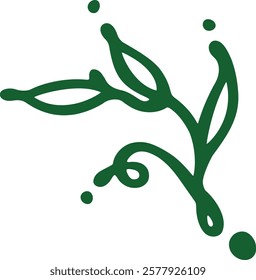 GREEN LEAVES BRANCH TATTOO STYLE