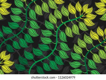 Green leaves with branches.