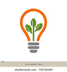 Green Leaves Bulb Vector Logo Template Illustration Design. Vector EPS 10.