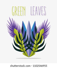 Green leaves cartoon