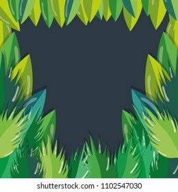 Green leaves cartoon