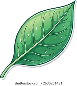 grüne Blätter mit Cartoon-Stil Vektorgrafik.