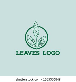 green leaves in circle logo vector